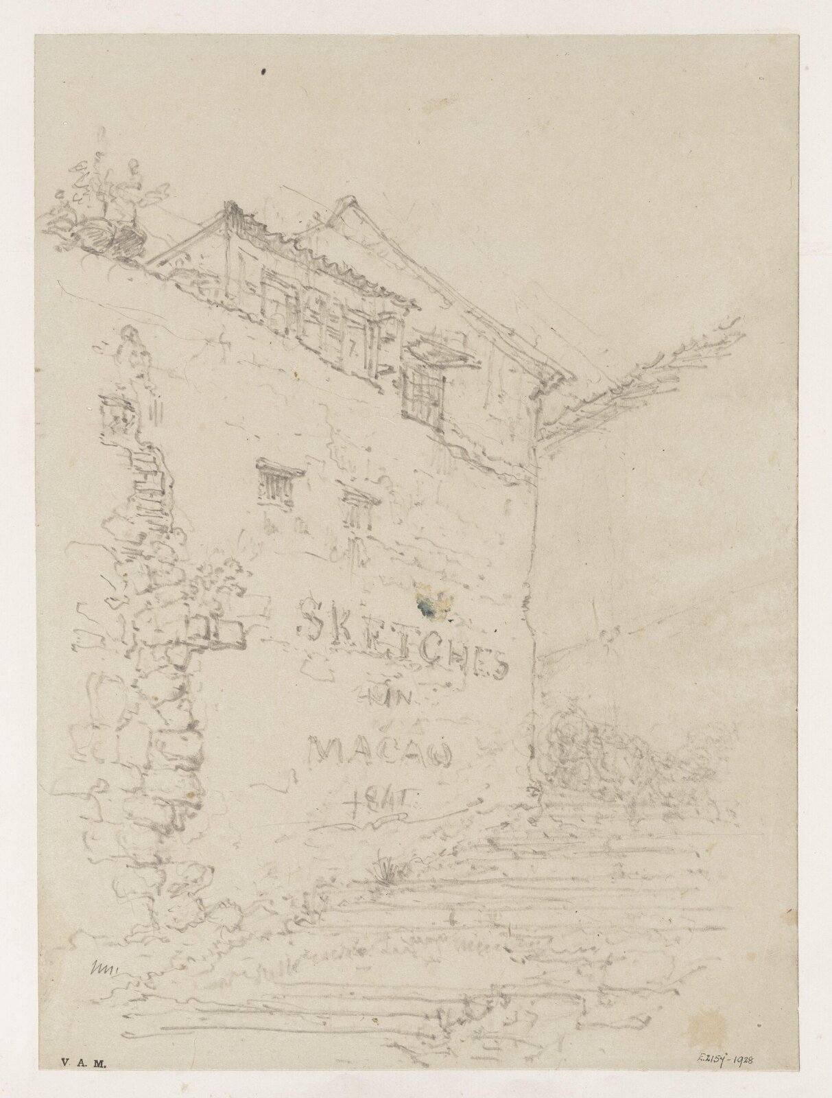 Buildings in Macau, George Chinnery, 1841
