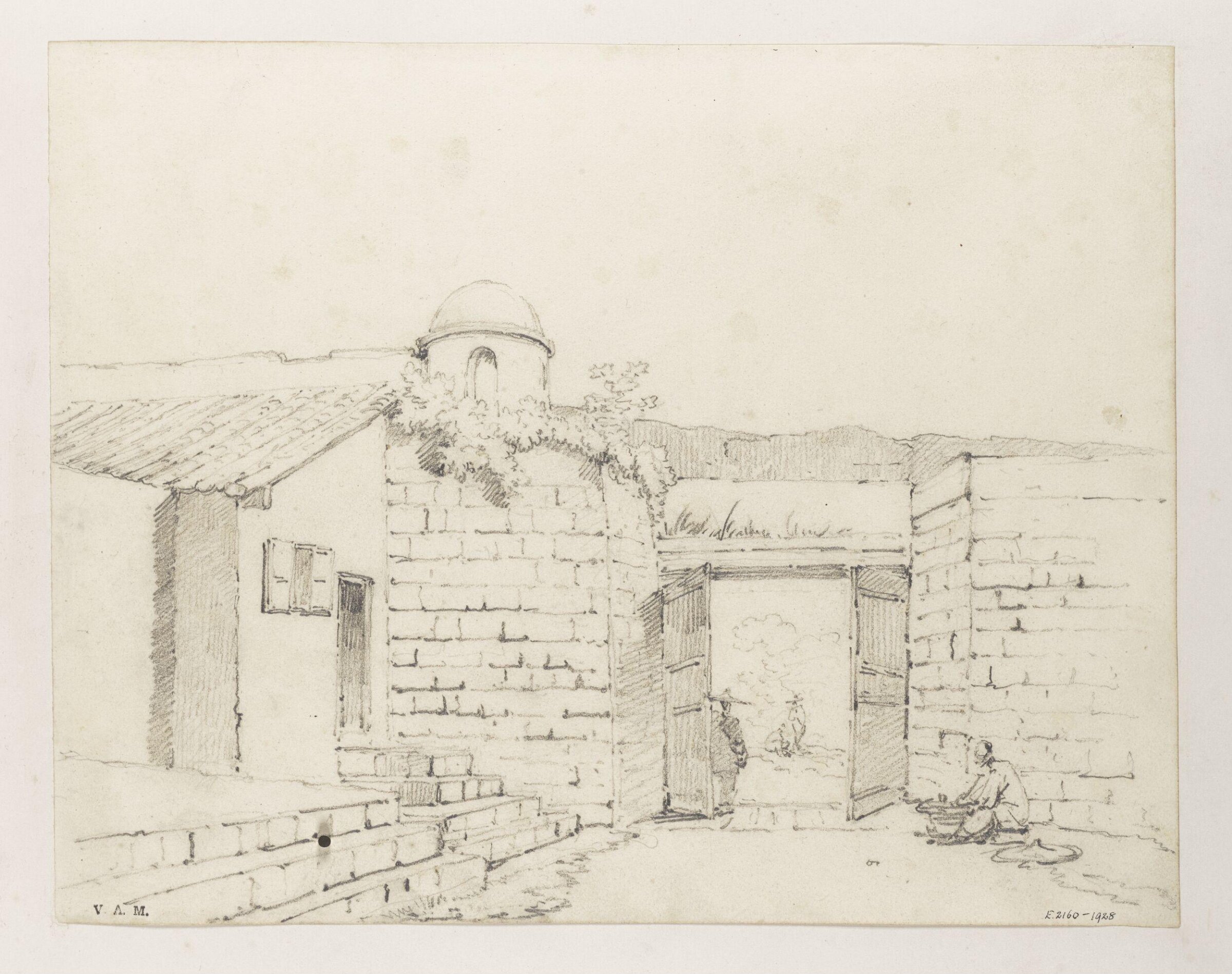 A gateway with a domed turret, Macau, George Chinnery, 29/09/1825 - 30/05/1852