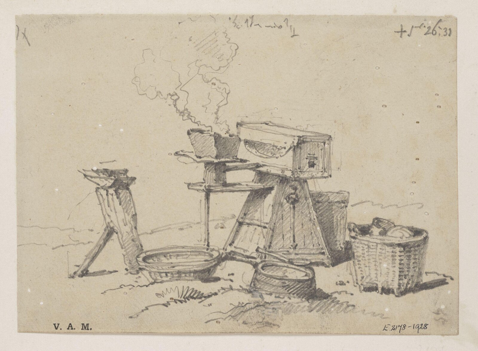 A Chinese blacksmith's equipment, George Chinnery, 26/06/1831