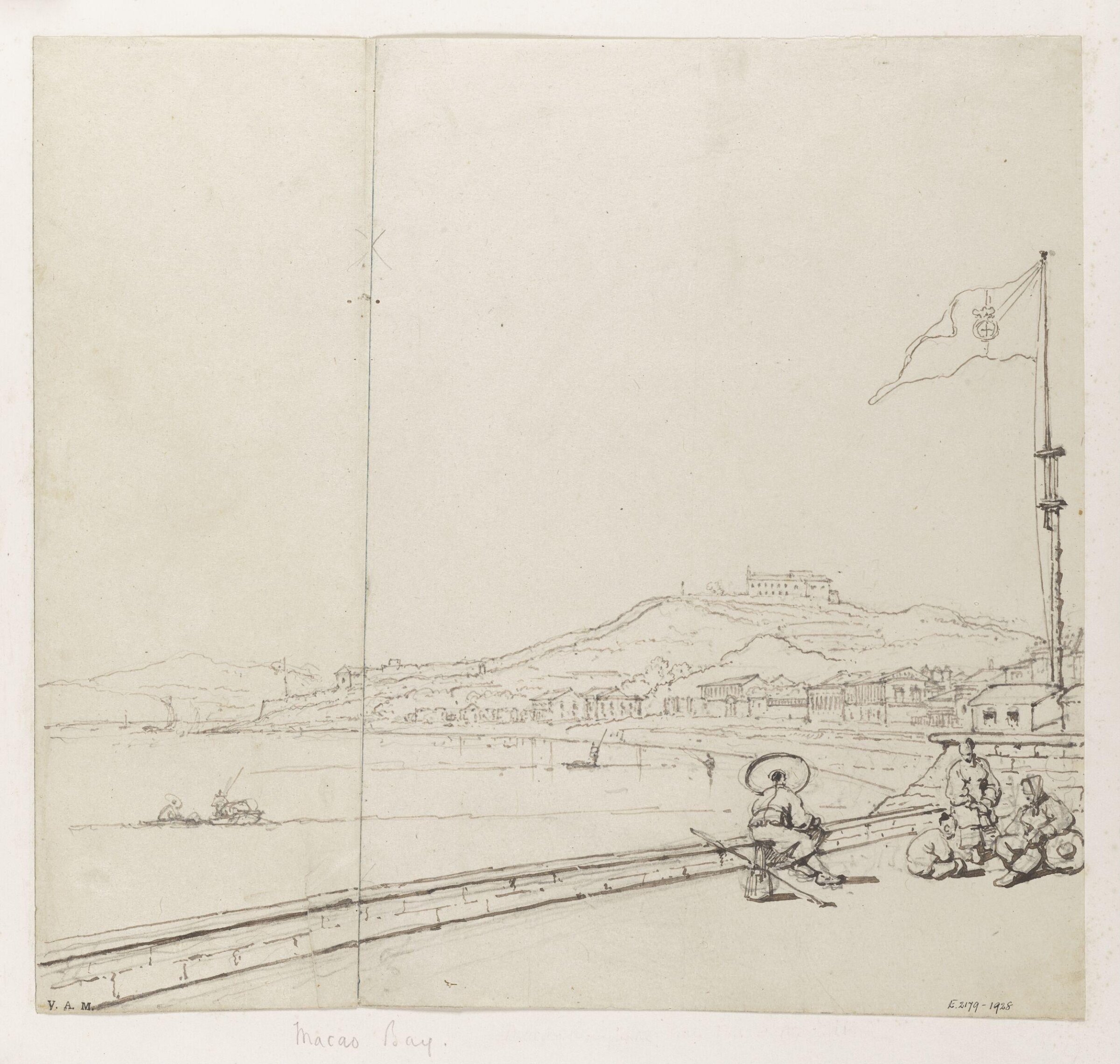 The Praya Grande, Macau, with the fort of S. Pedro, George Chinnery, 29/09/1825 - 30/05/1852