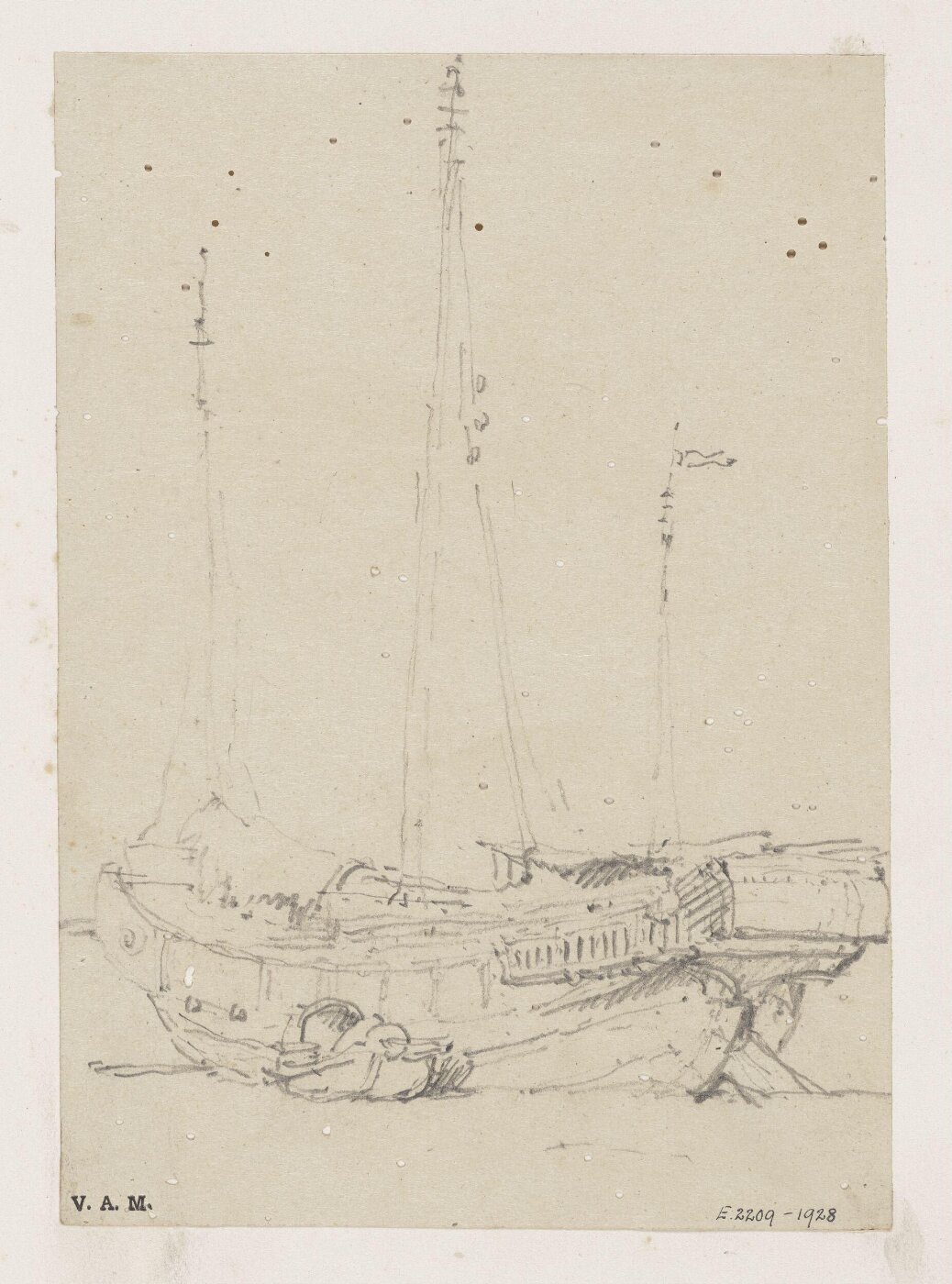 George Chinnery, A junk with a small boat alongside