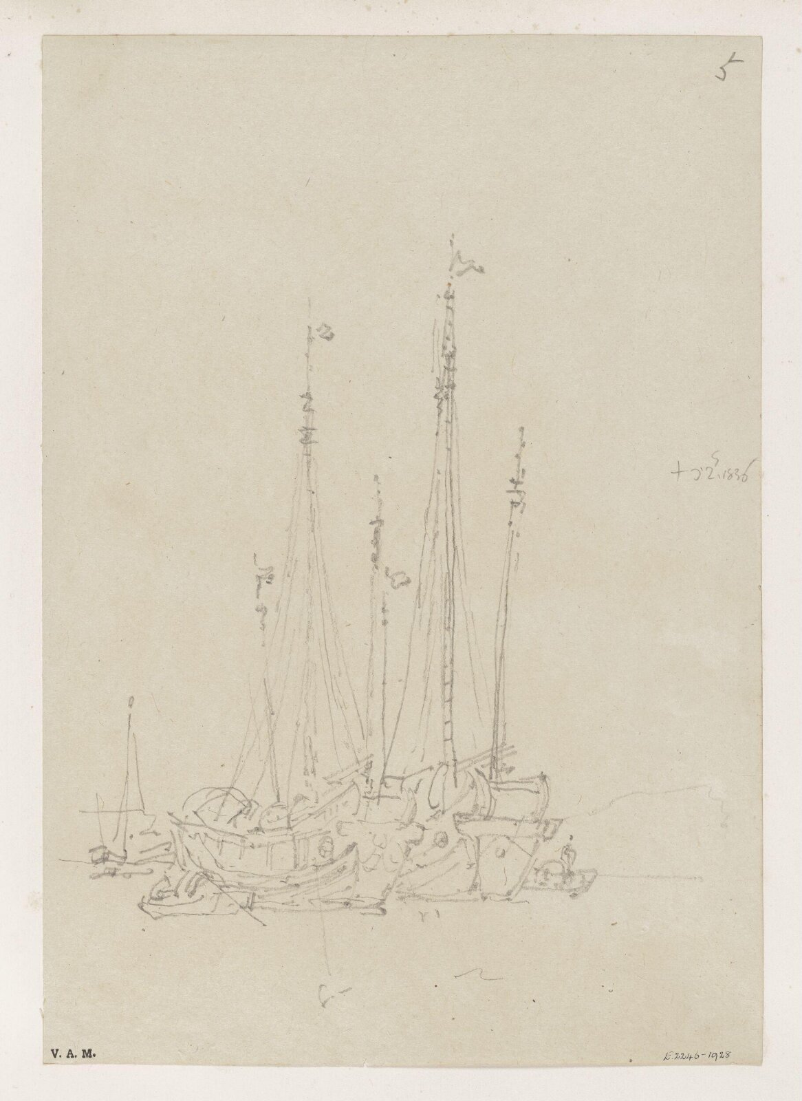 Two junks at anchor, George Chinnery, 02/05/1836