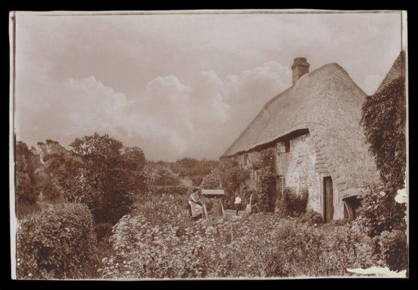 Gale, Lt. Col. Joseph, Cottage, Well, Two Women and Child
