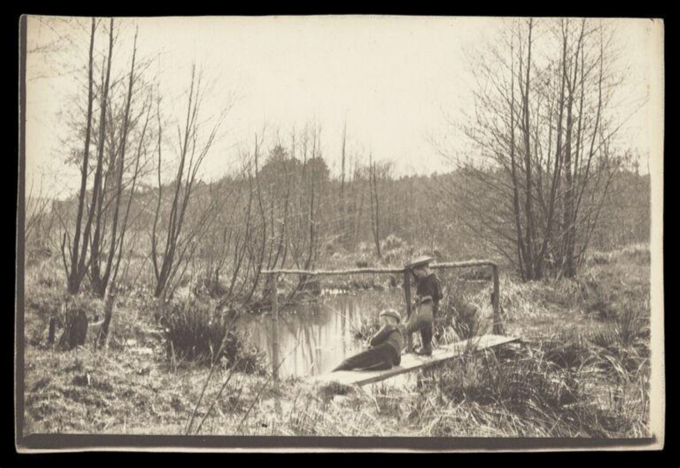 Gale, Lt. Col. Joseph, Two Young Boys Fishing on Bridge