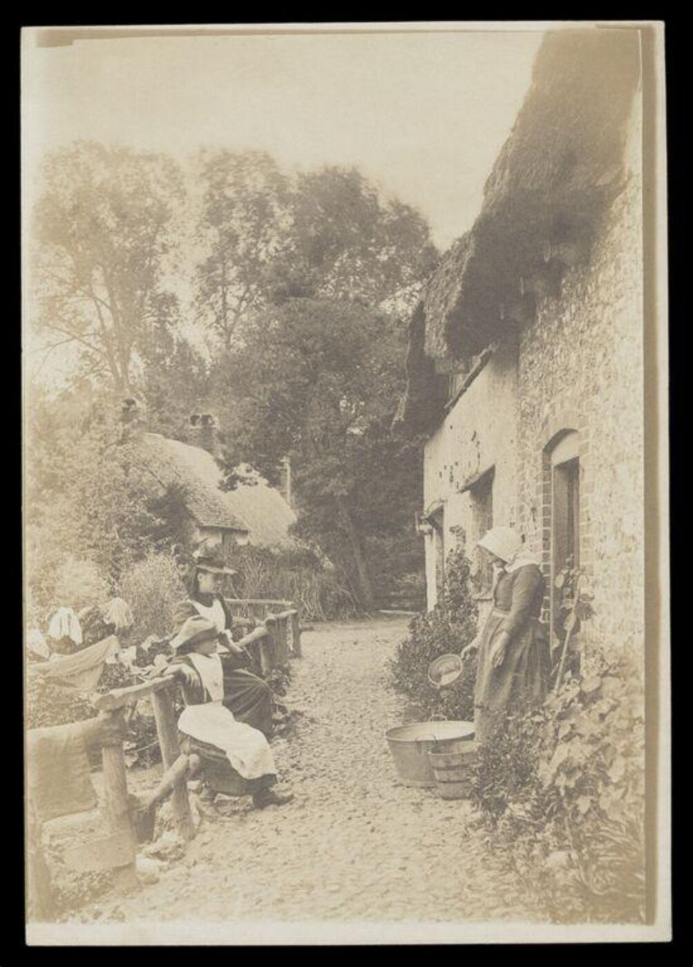 Gale, Lt. Col. Joseph, Old Woman with Bucket, Pail and Pot Watched by Young Girls
