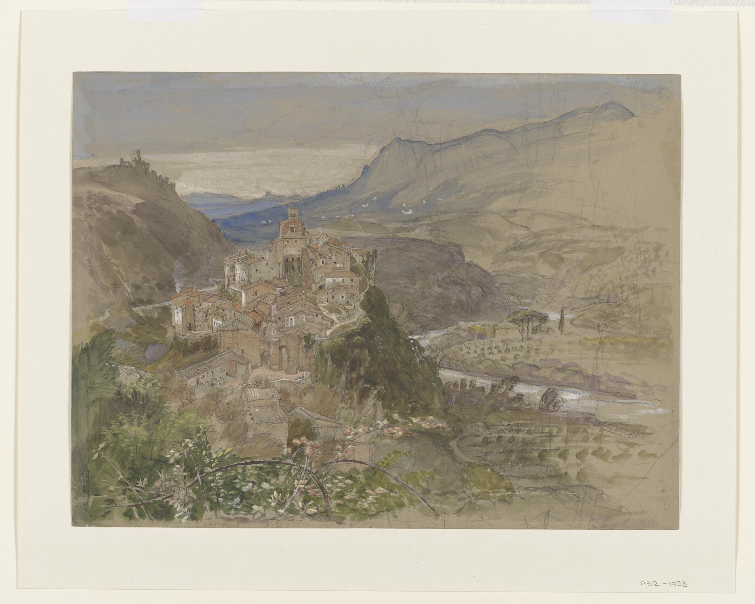 Papigno on the River Nar, Umbria, Samuel Palmer, 1839