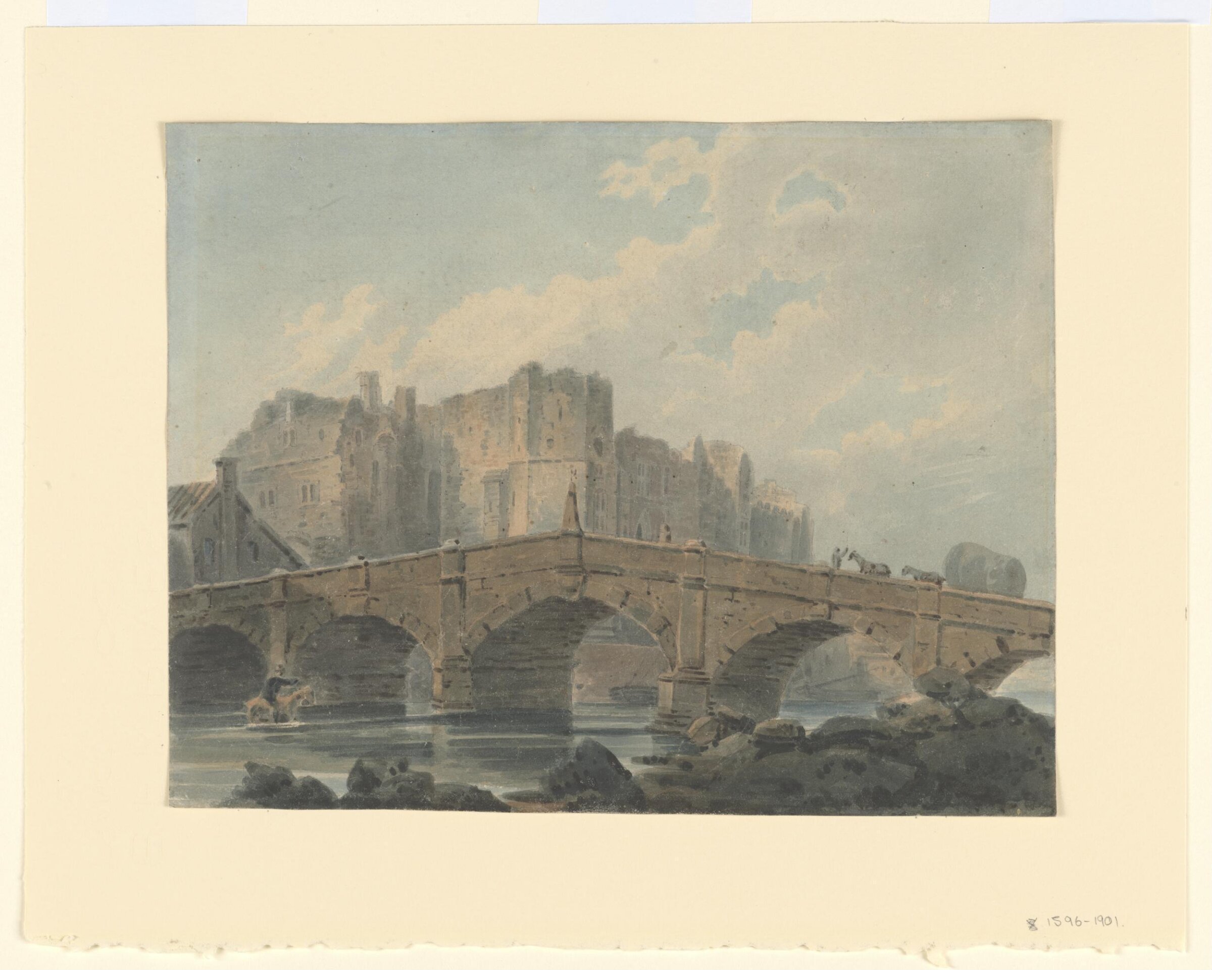 Newark Castle with the Old Trent Bridge, attributed to Joseph Mallord William Turner, c.1800-1851