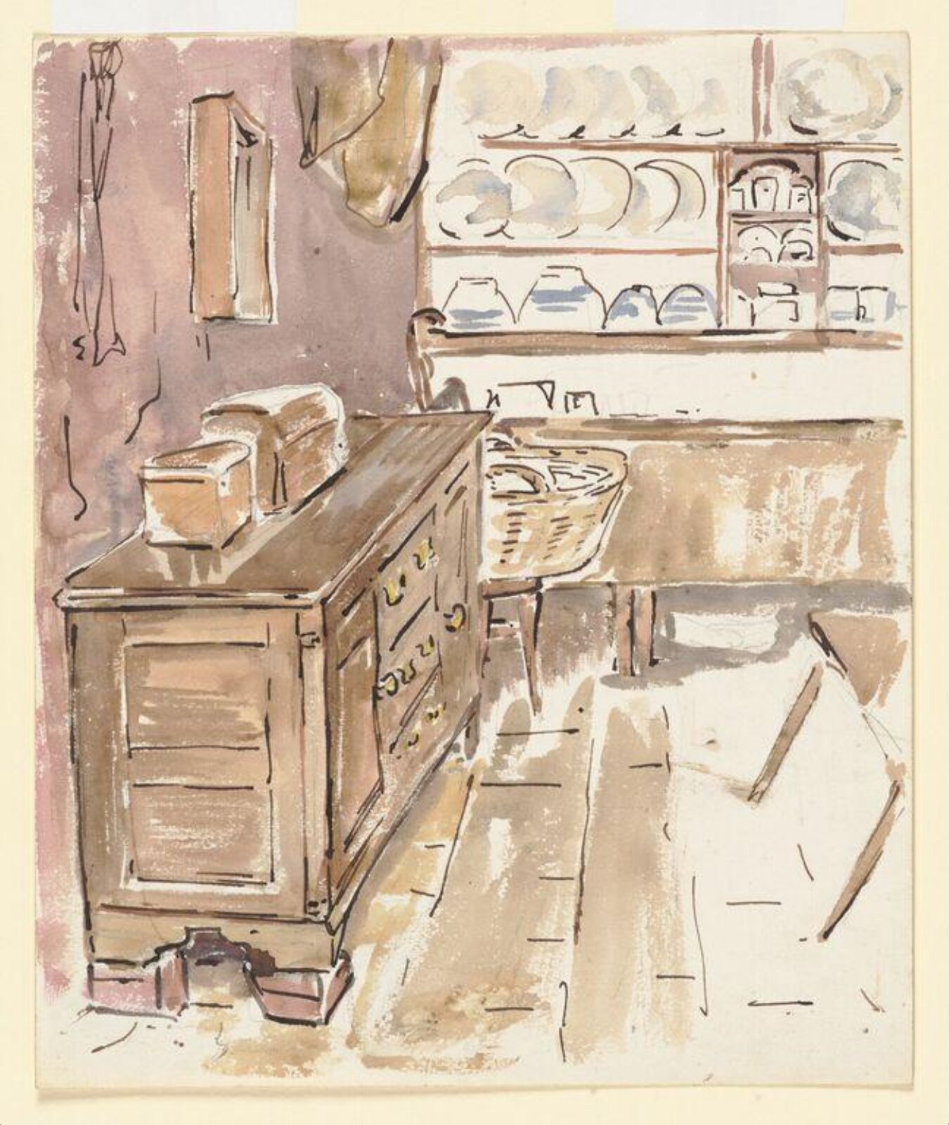 Study for Mrs Tiggy-winkle's kitchen, Beatrix Potter, ca. 1905