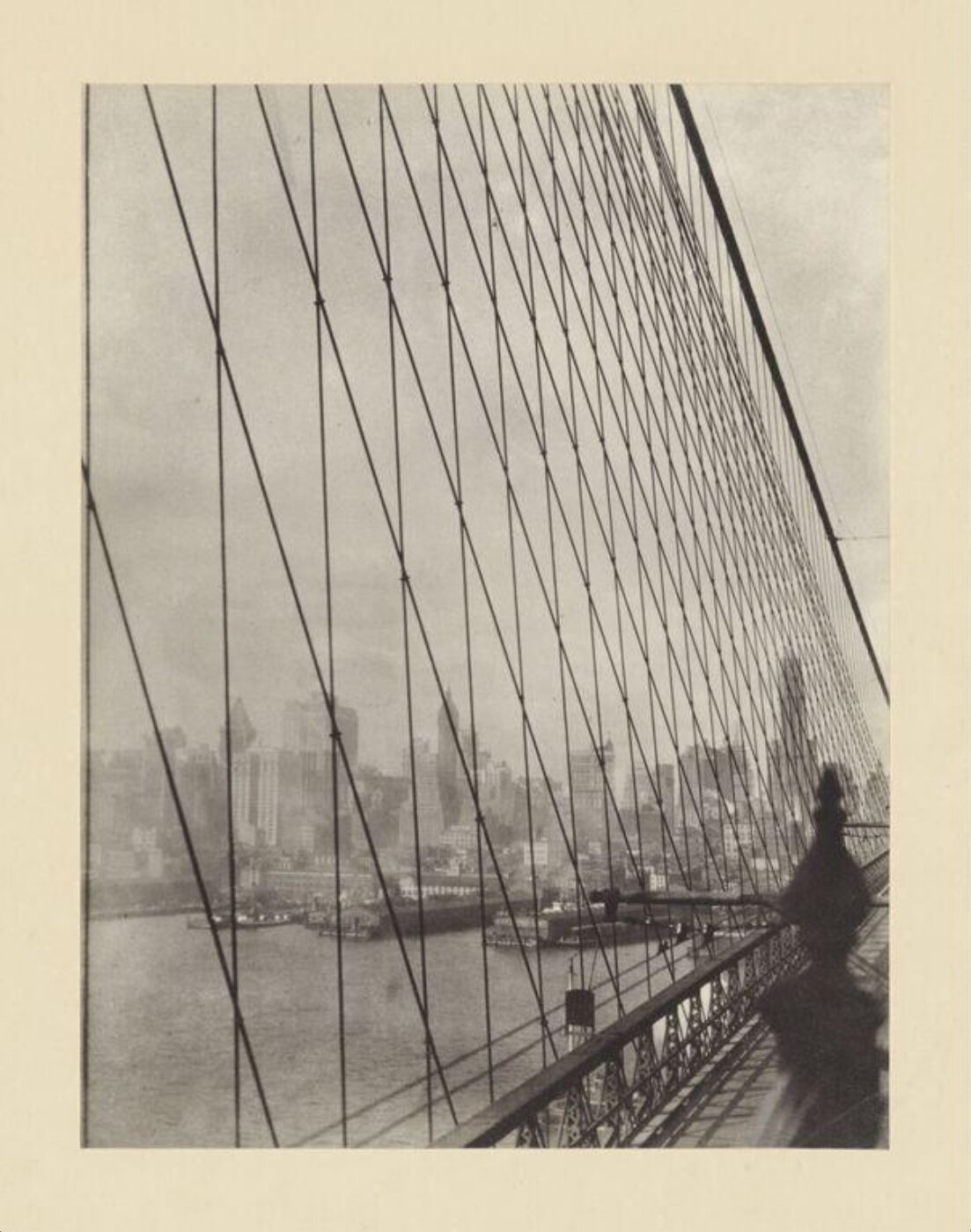 Hoppé, Emil Otto, Manhattan through the Girders of the Brooklyn Bridge