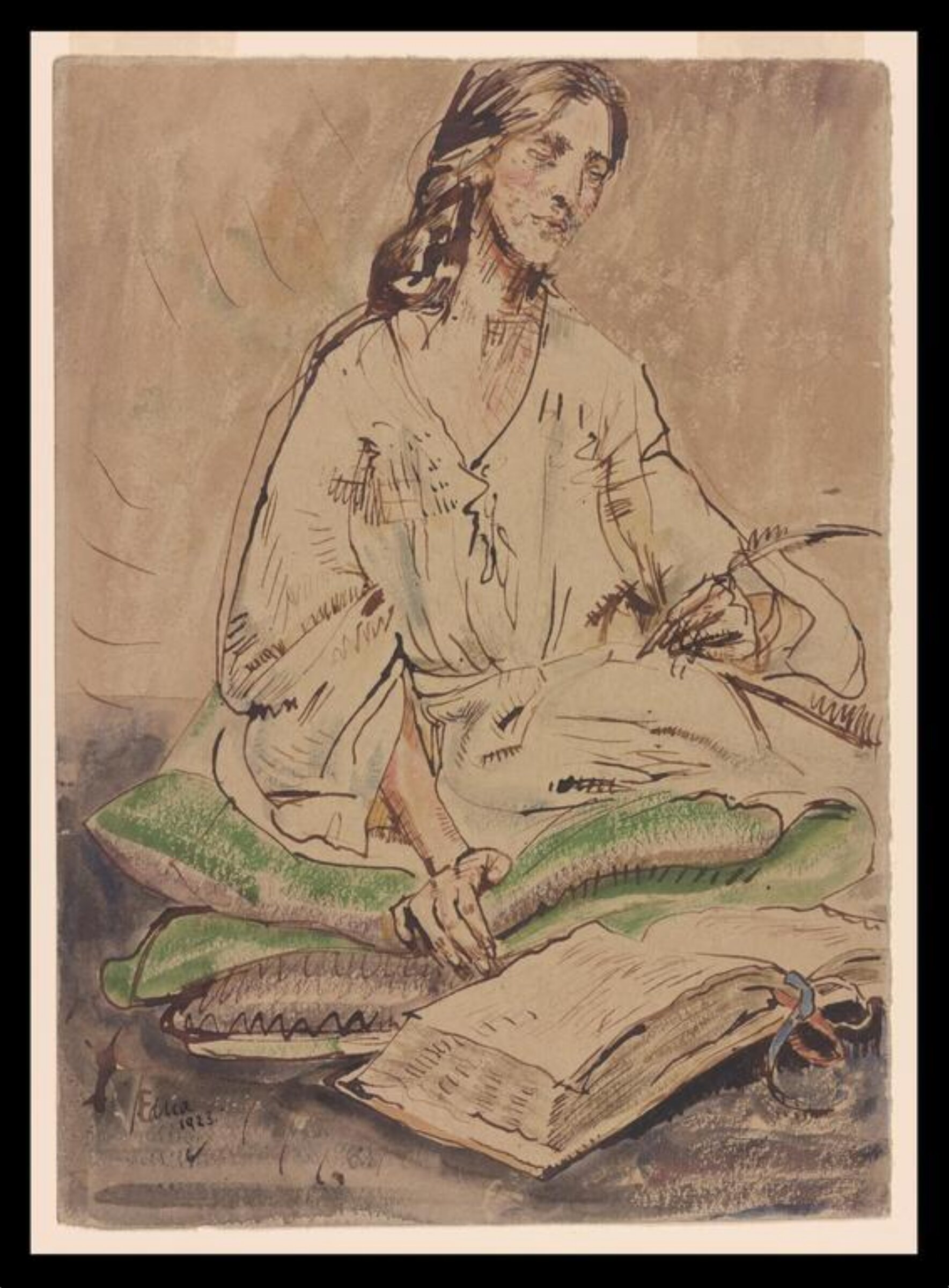 Self portrait, Edna Clarke Hall, 1923