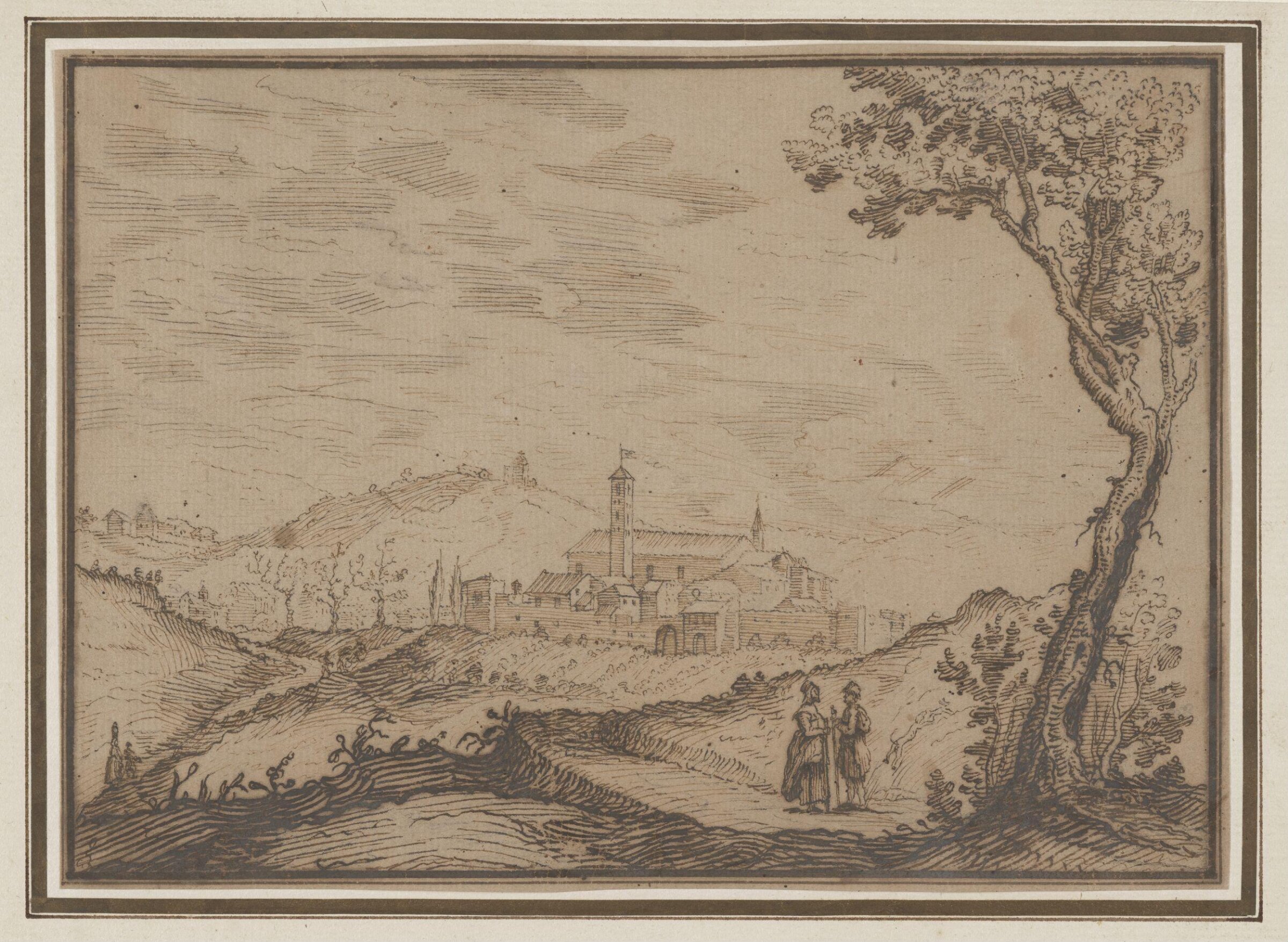 An Italianate Landscape with Travellers, Remigio Cantagallina