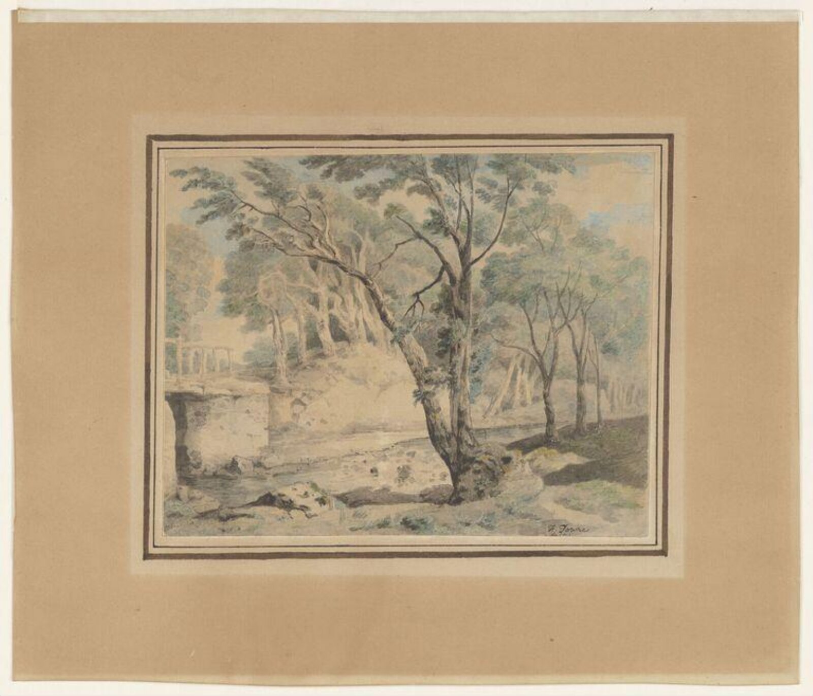 A View in Werrington Park, Cornwall, Francis Towne, late 18th century