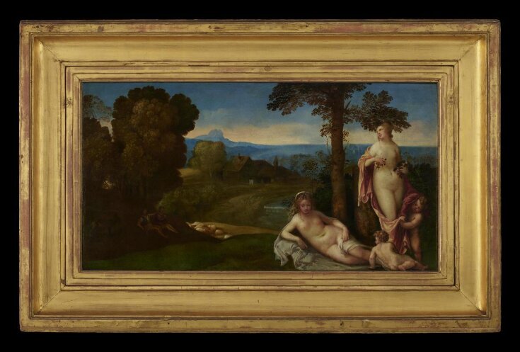 Nymphs and Children in a Landscape wtih Shepherds