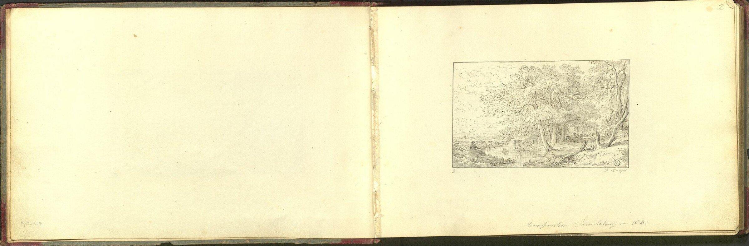 Composition, Sun Seting (sic), John Glover, 1831