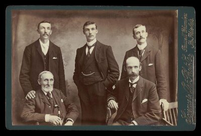 Portrait of five men