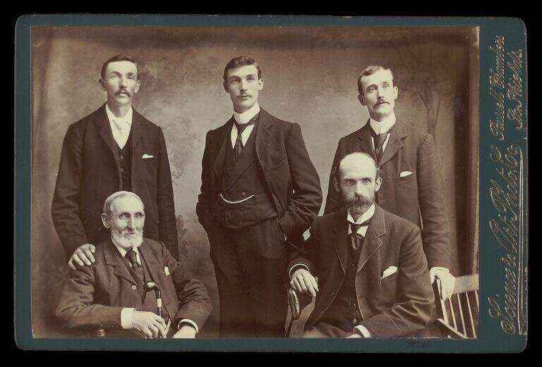 Portrait of five men