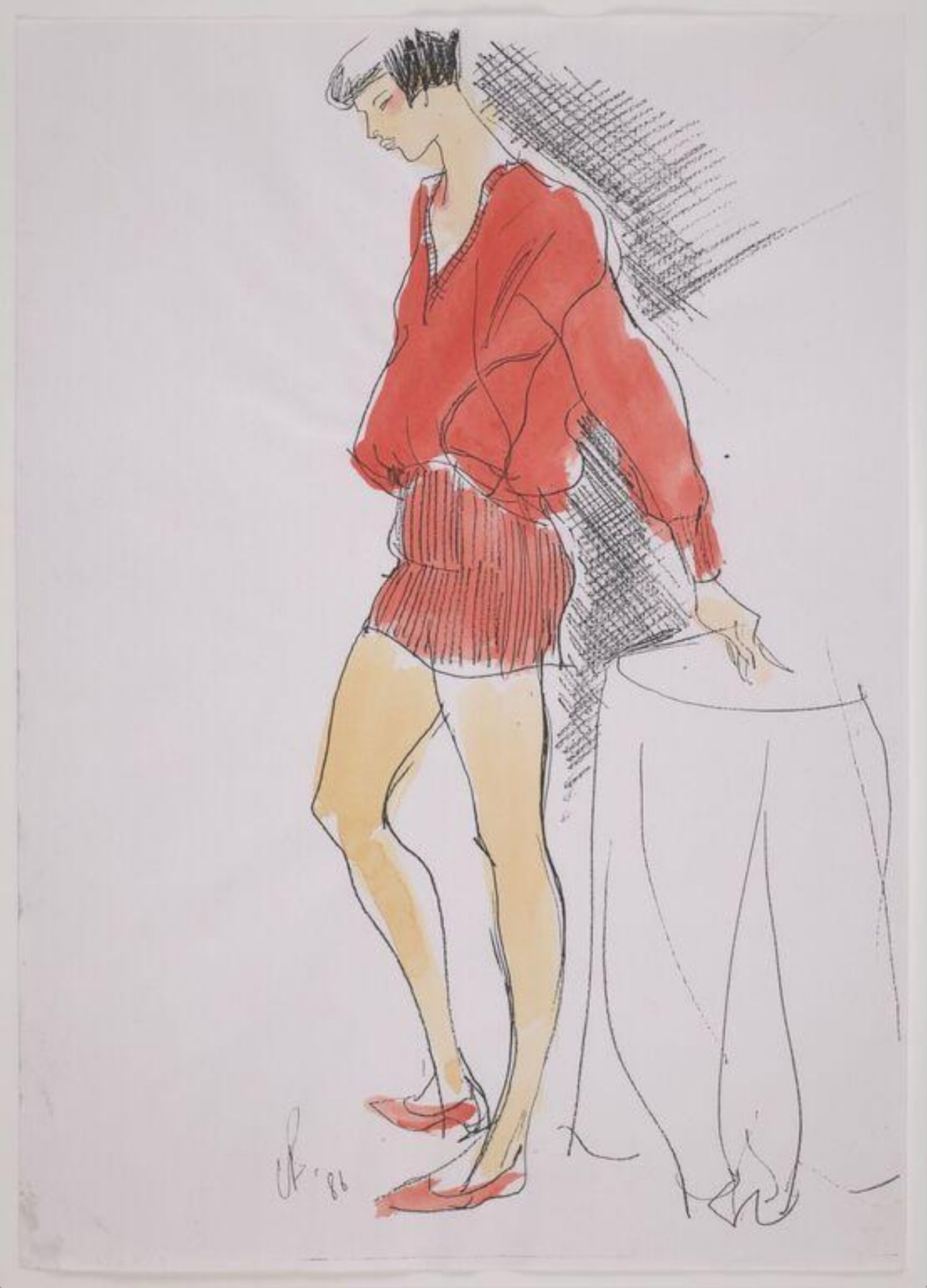 drawing, Colin Barnes, 1980s- early 1990s