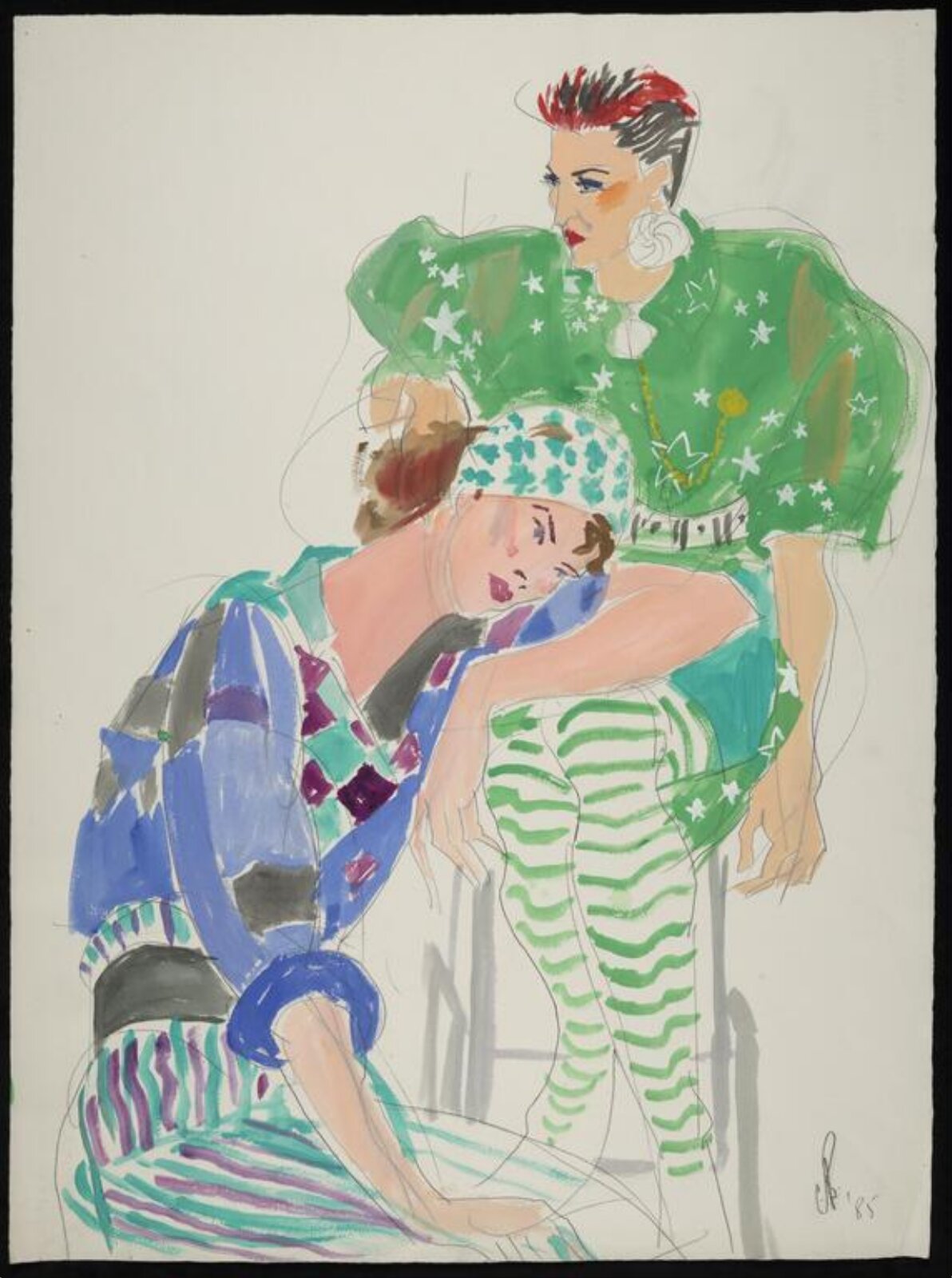 drawing, Colin Barnes, 1980s- early 1990s