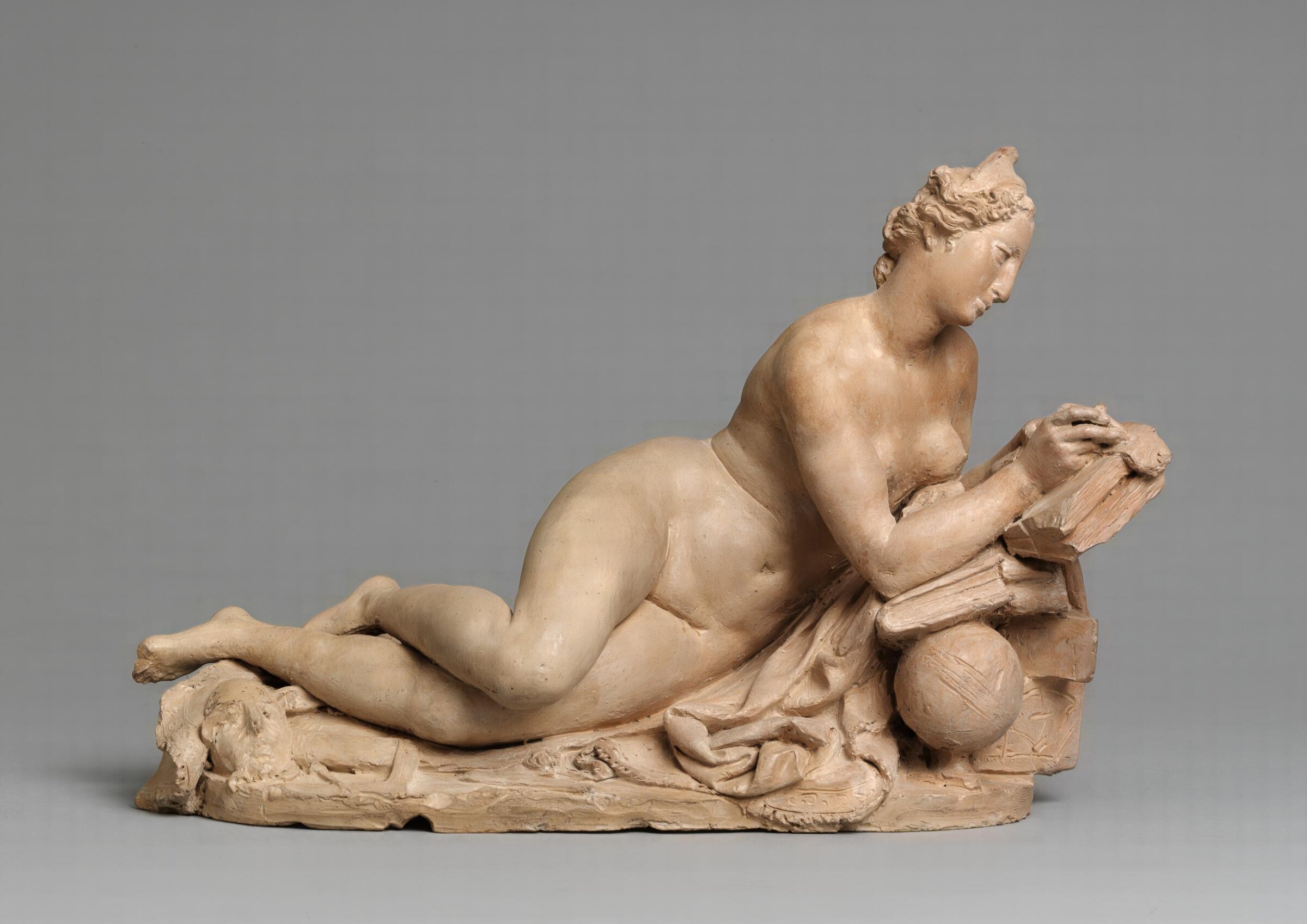 Woman reclining and writing (Geometry and Astrology), Giambologna, 1565-1570