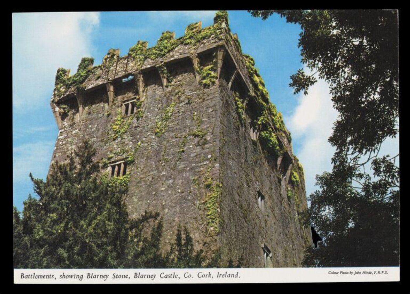 Hinde, John Wilfrid, Battlements, showing Blarney Stone, Blarney Castle, Co. Cork, Ireland