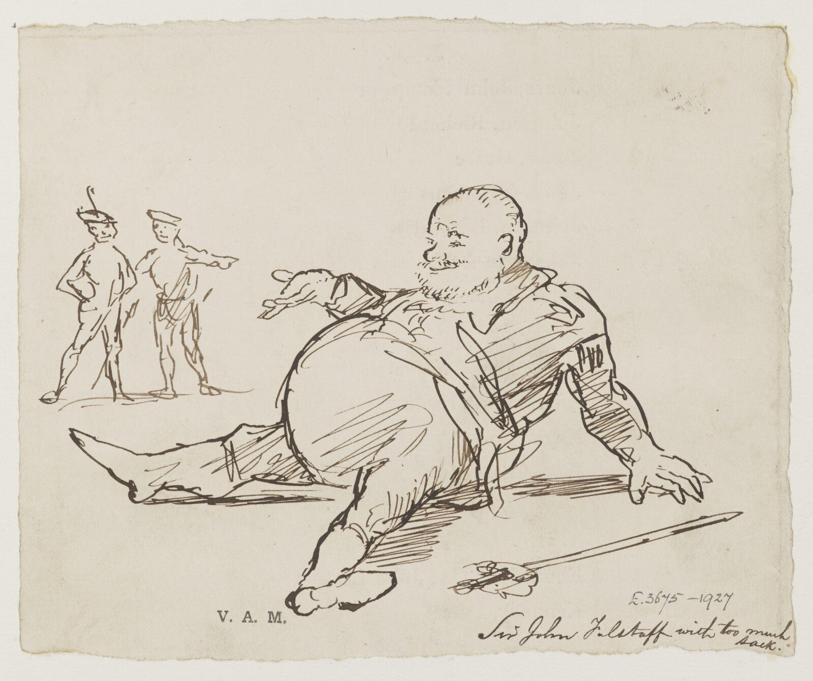 Sir John Flastaff with too much sack, Randolph Caldecott, 1867-75