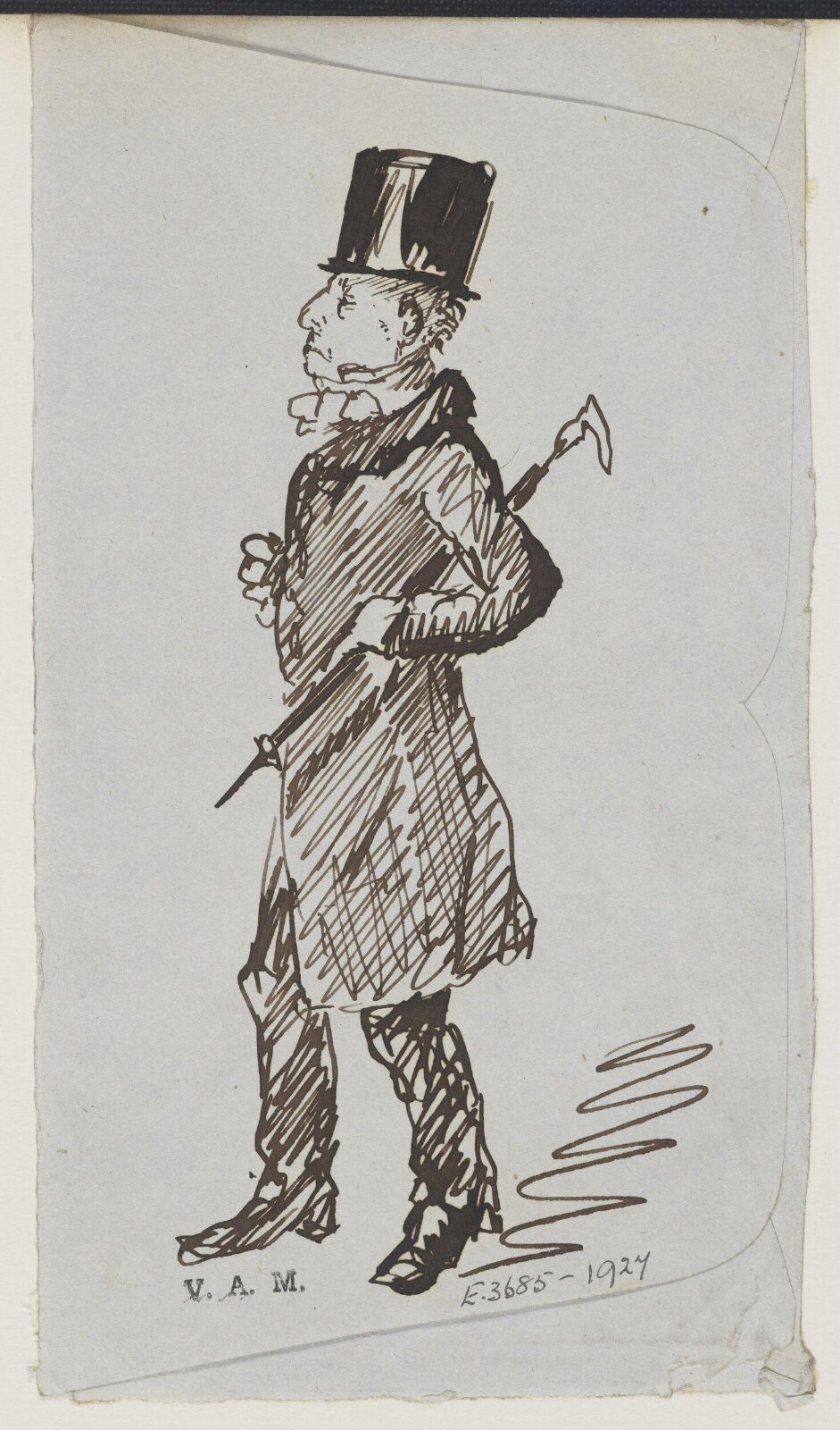 Attempts drawing for wood cutting, Randolph Caldecott, 1867-75