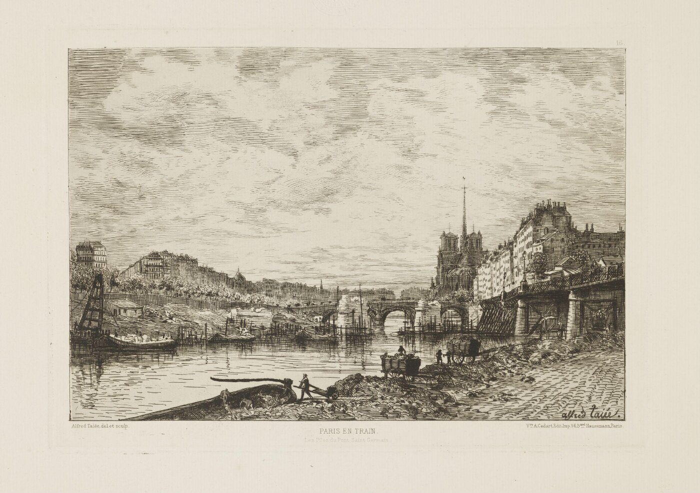 Taiée, Jean Alfred, Les piles du Pont Saint Germain