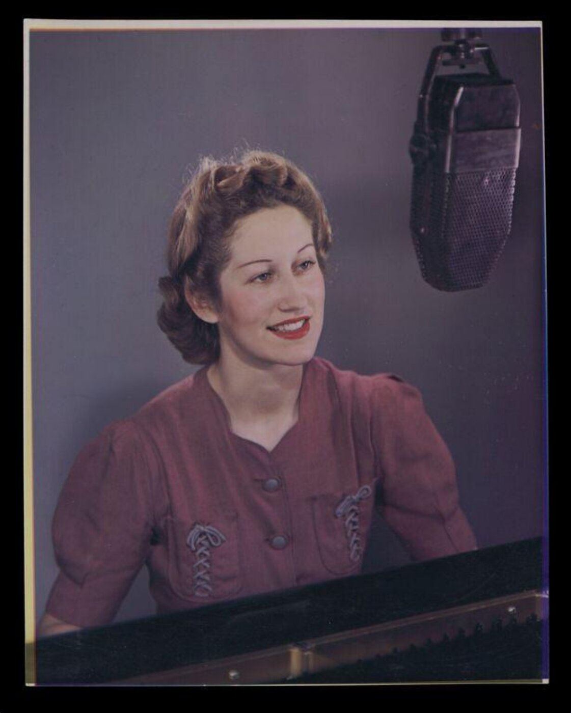 Hinde, John Wilfrid, Woman Sitting at a Microphone