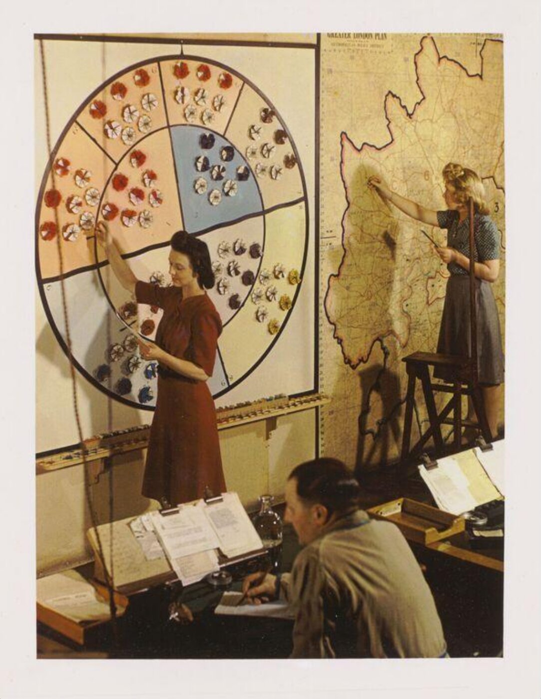 Hinde, John Wilfrid, The Control Room of a Civil Defence Centre