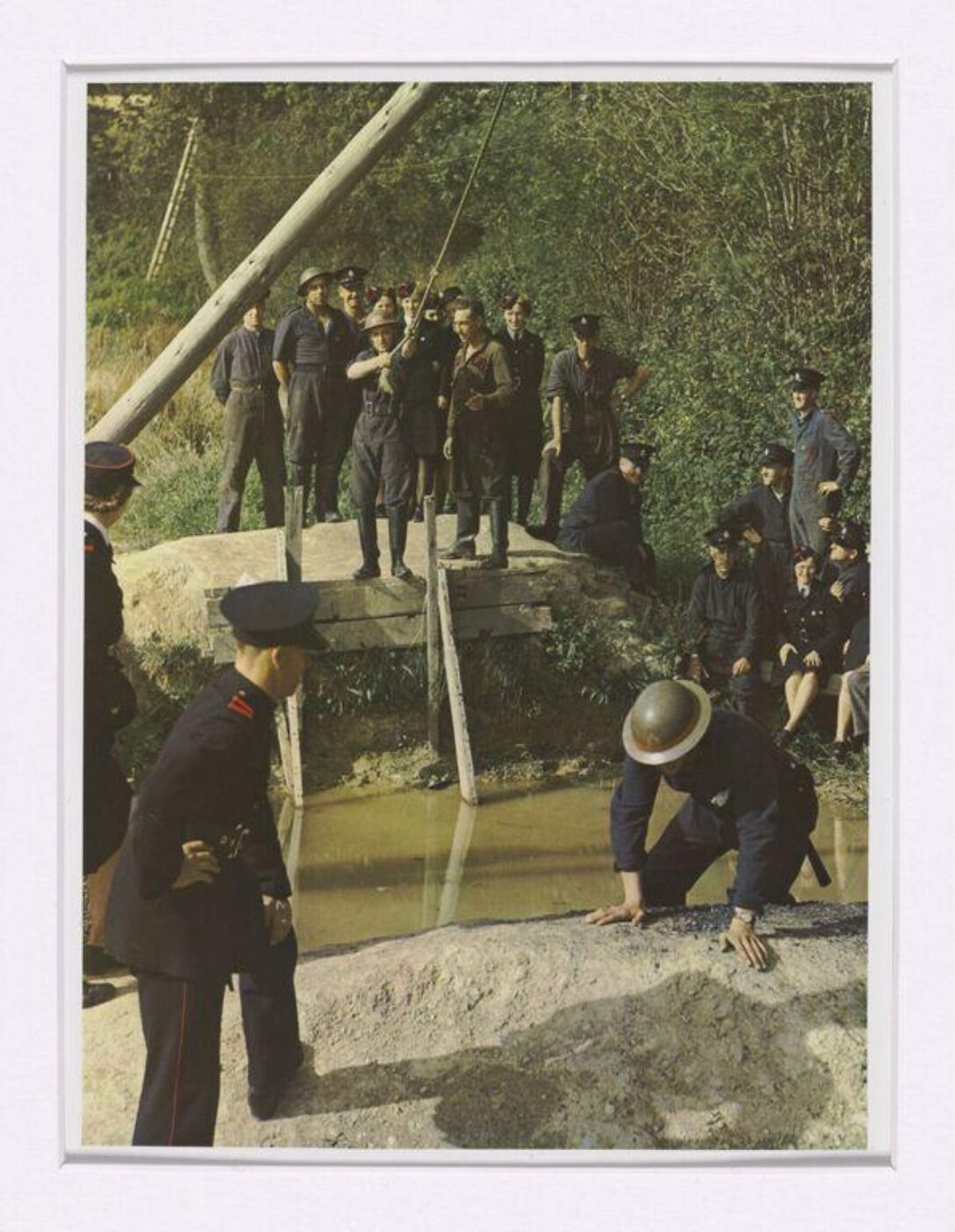 Hinde, John Wilfrid, Firemen in Training at a Water Jump