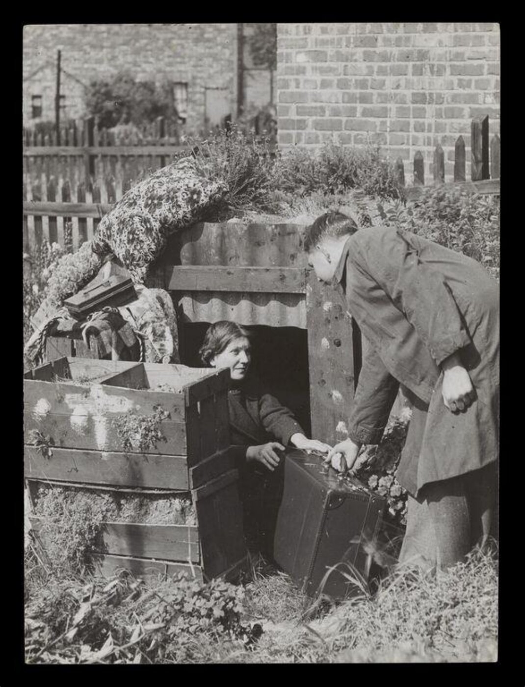 Hinde, John Wilfrid, Family Emerging from Anderson Shelter