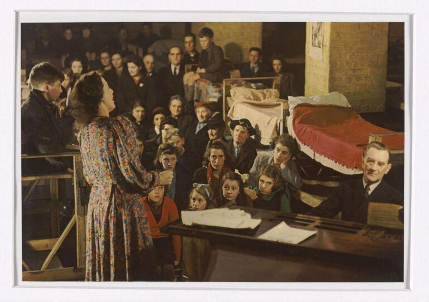 Hinde, John Wilfrid, A Shelter Concert in the Crypt of a Church